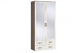 Шкаф 2х дверный с ящиками и зеркалом (540) Афина