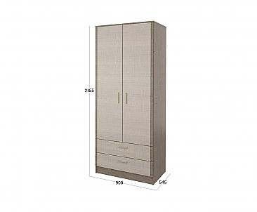 Шкаф для одежды 2-х дверный с ящиками Юта