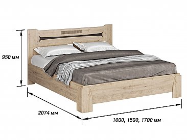 Кровать двуспальная Монца (160) - размеры