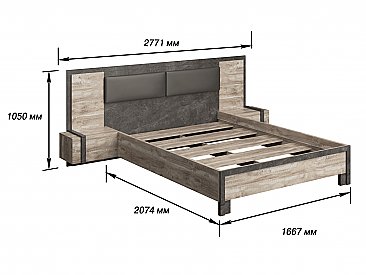 Схема - Кровать двуспальная Клео (160)