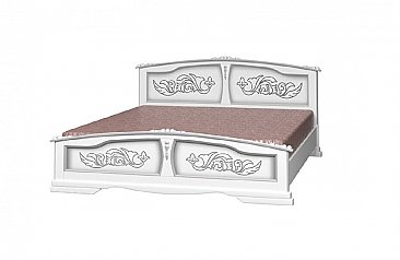 Кровать двуспальная из массива Елена Белый жемчуг