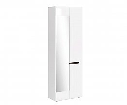 Шкаф 2-х дверный с зеркалом Стокгольм (380) Белый глянец