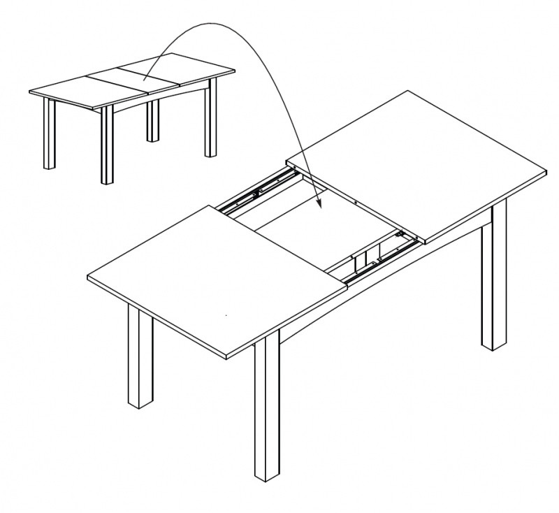 Раздвижной стол схема
