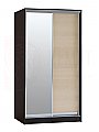 Шкаф-купе Виват 2-х дверный с 1 зеркалом - Венге\Дуб молочный