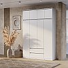 Шкаф с антресолью 4-х створчатый Симпл Белый