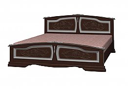 Кровать двуспальная из массива Елена Орех темный