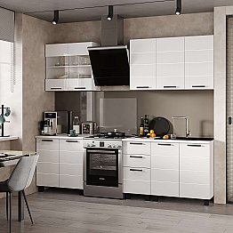Кухня Дина Белый глянец