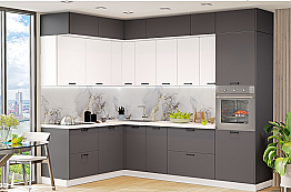 Кухня Модерн №10 Белый/Графит