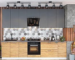 Кухня Модерн №4 Рустик/Графит