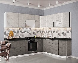 Кухня Модерн №7 Бетон/Белый