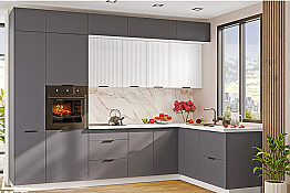 Кухня Вельвет №3 Графит/Бланж софт