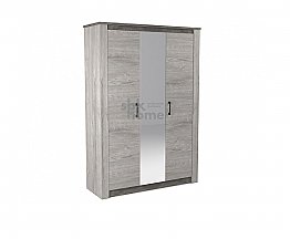 Шкаф 3-х дверный с зеркалами Денвер Риббек серый - внешняя часть