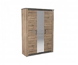 Шкаф 3-х дверный с зеркалами Денвер Дуб Веллингтон фасад