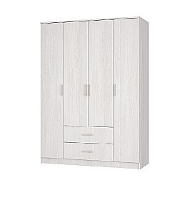 Шкаф 4-х створчатый Титан Ясень белый