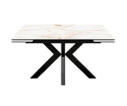 Стол раскладной Меджик 140 с фотопечатью Бежевый мрамор