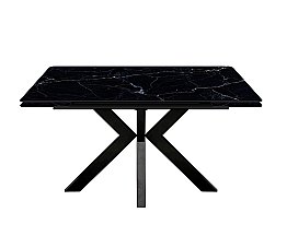 Стол раскладной Меджик 140 с фотопечатью Черный мрамор