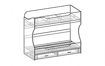 Кровать двухэтажная Оксфорд схема