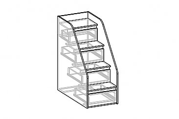 Кровать двухэтажная Оксфорд лестница приставная с ящиками схема