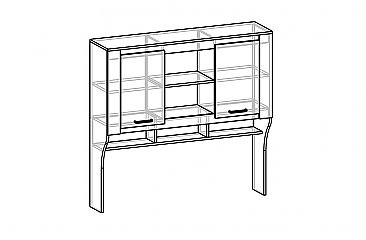 Стол письменный с фотопечатью Оксфорд надставка схема