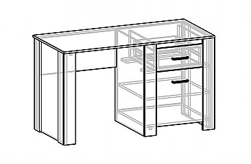Стол письменный с фотопечатью Оксфорд схема