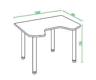 Компьютерный стол СКЛ-ИГР120МО схема