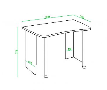 Компьютерный стол СКЛ-СОФТ120 схема