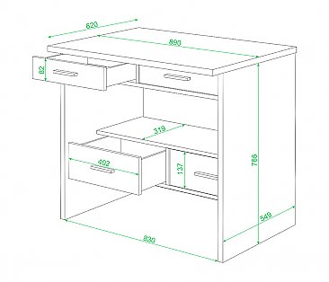 Компьютерный стол СК-12 схема