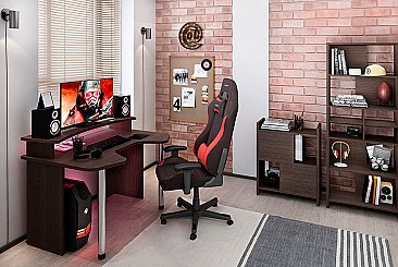 Компьютерный стол СКЛ-ИГР120+НКИЛ120 в комнате