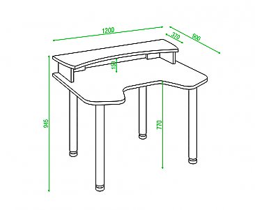 Компьютерный стол СКЛ-ИГР120МО+НКИЛ120 схема