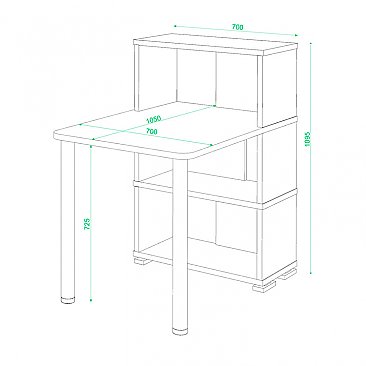 Стеллаж со столом СБ-10М-3 схема