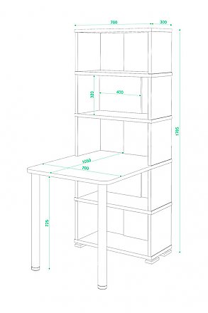 Стеллаж со столом СБ-10М-5 схема