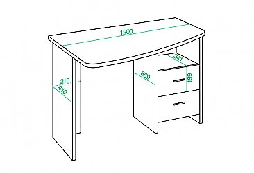 Компьютерный стол СКЛ-КРЛ120 схема
