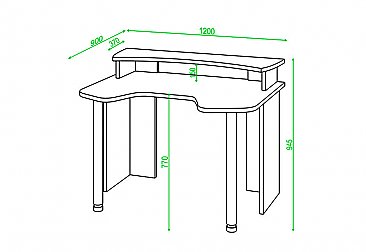 Компьютерный стол СКЛ-ИГР120+НКИЛ120 схема
