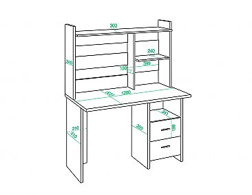 Компьютерный стол СКЛ-ПРЯМ120+НКЛ-120 схема
