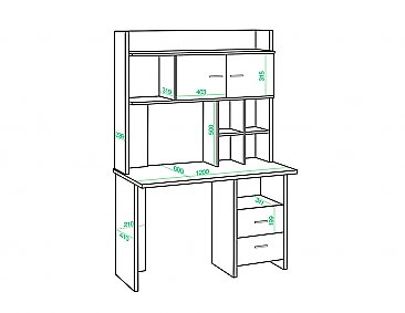 Компьютерный стол СКЛ-ПРЯМ120+НКЛХ-120 схема
