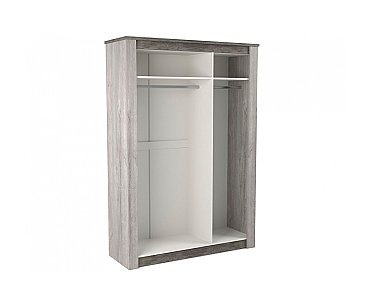 Шкаф 3-х дверный с зеркалами Денвер Риббек серый внутри