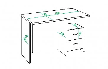 Компьютерный стол СКЛ-ПРЯМ120 схема