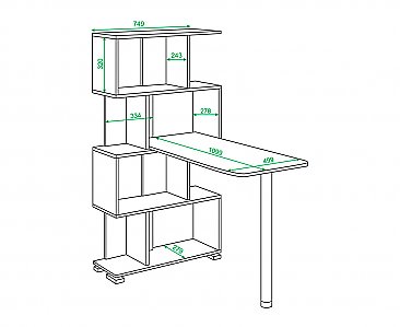 Компьютерный стол СЛ-5-4 СТ схема