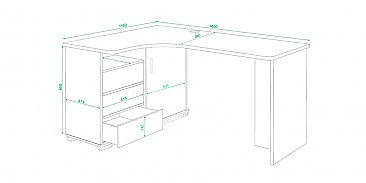 Компьютерный стол СР-145/165 С схема