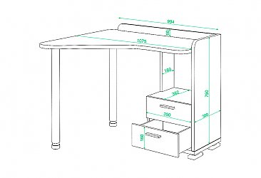 Компьютерный стол СКМ-55 схема