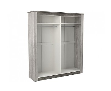 Шкаф 4-х дверный с зеркалами Денвер Риббек серый внутри