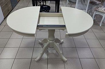 Стол обеденный Круглый 910 Слоновая Кость шпон