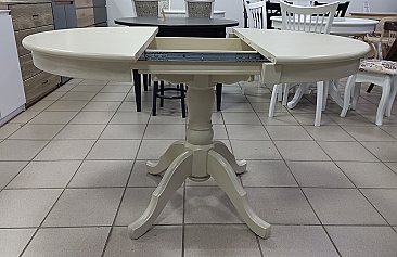 Стол обеденный Круглый 910 Слоновая Кость шпон