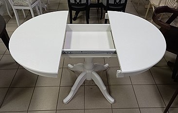 Стол обеденный Круглый 1000 Белый шпон