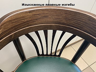 Стул Венский мягкий Коричневый темный тон (экокожа зеленая)