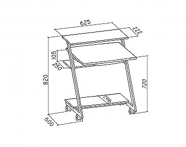 Стол для ноутбука КС 20-33 М3 - схема