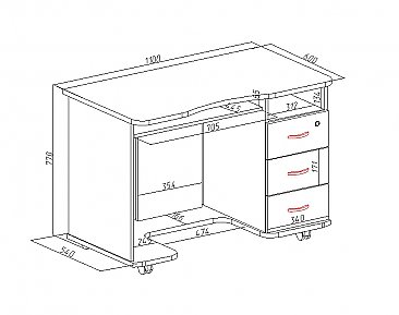 Компьютерный стол КС 20-40 - схема