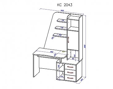 Компьютерный стол КС 20-43 - схема