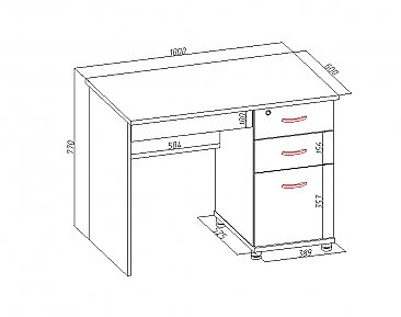 Письменный стол ПС 40-03 - схема