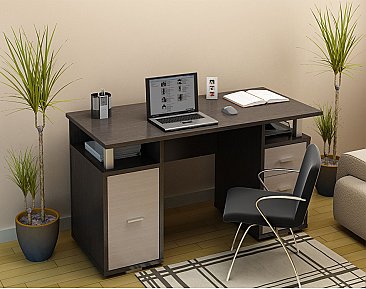 Письменный стол двухтумбовый ПС 40-07 в интерьере